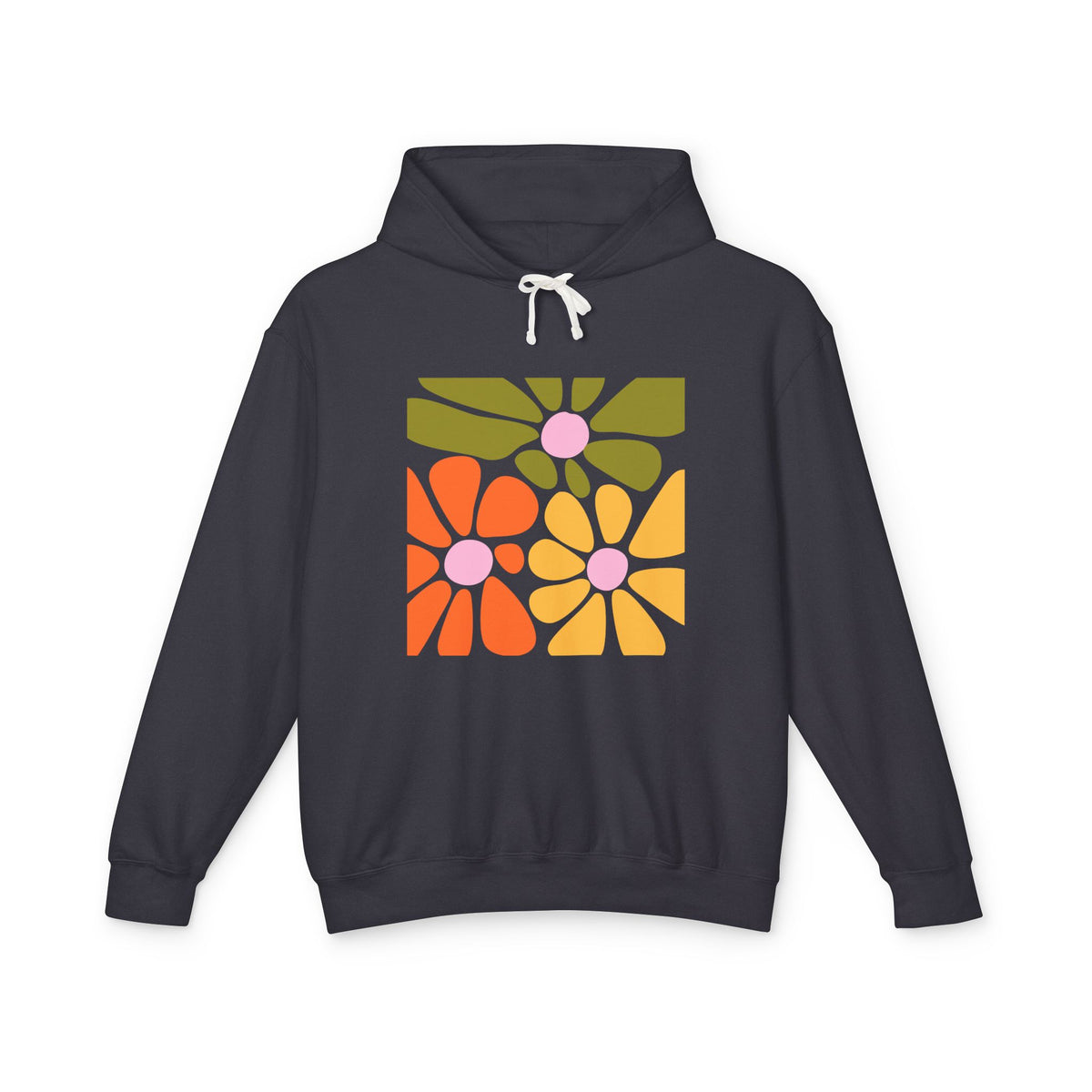 Retro Floral Mosaic Lightweight Women's Hooded Sweatshirt