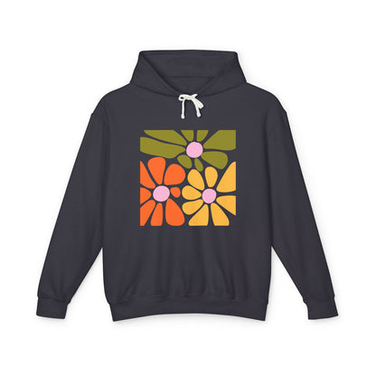 Retro Floral Mosaic Lightweight Women's Hooded Sweatshirt
