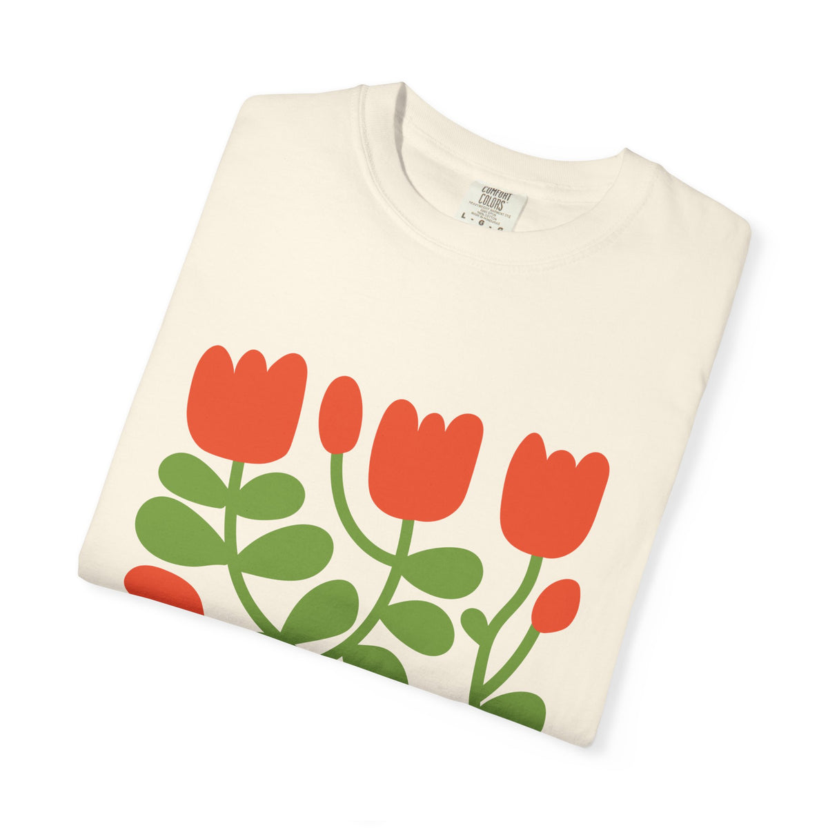 Floral Tulip Garment-Dyed Women's T-Shirt