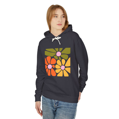 Retro Floral Mosaic Lightweight Women's Hooded Sweatshirt