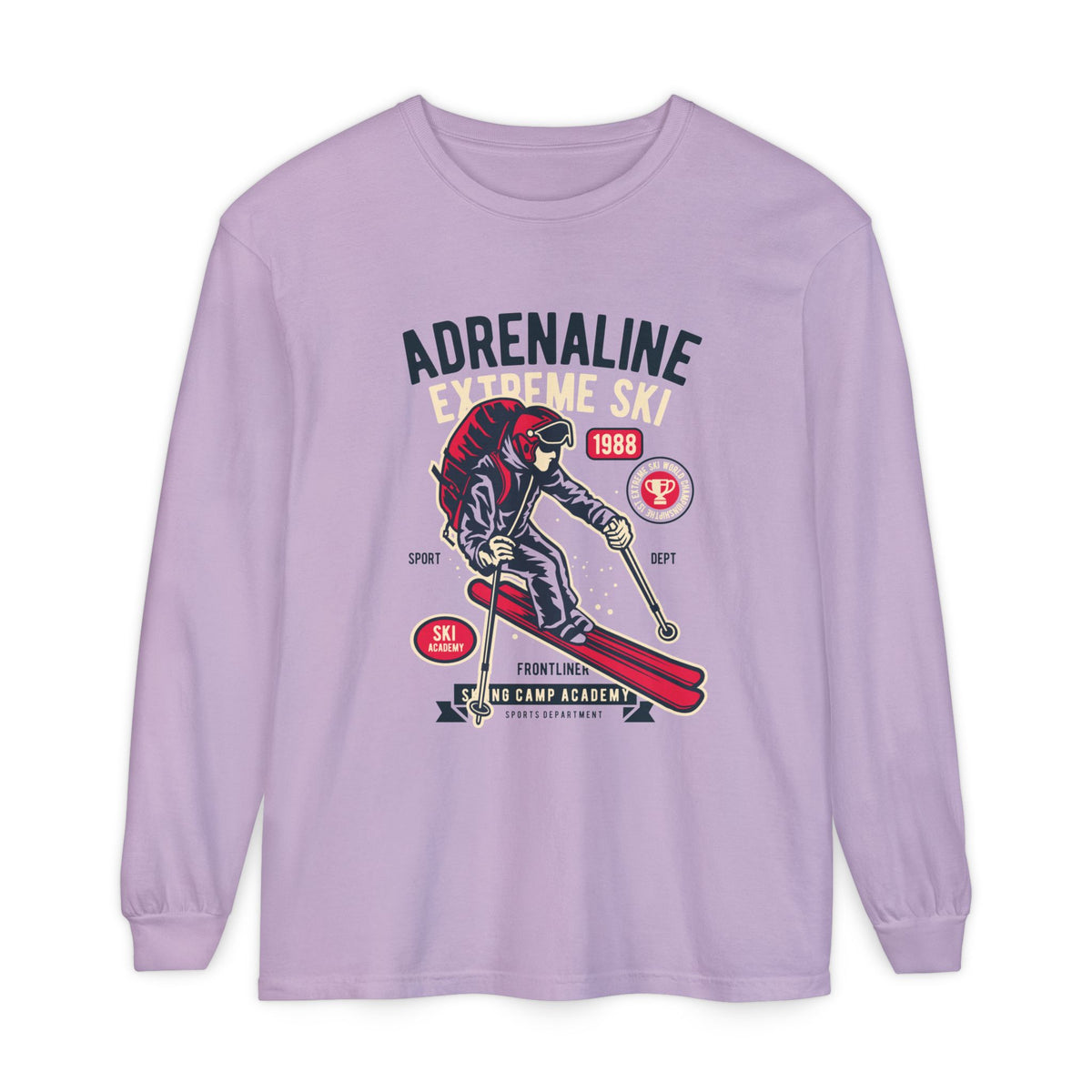 Adrenaline Extreme Ski Garment-Dyed Long Sleeve T-Shirt