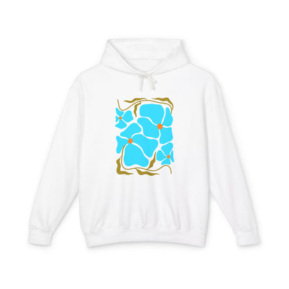 Blue Organic Pattern Lightweight Women's Hooded Sweatshirt
