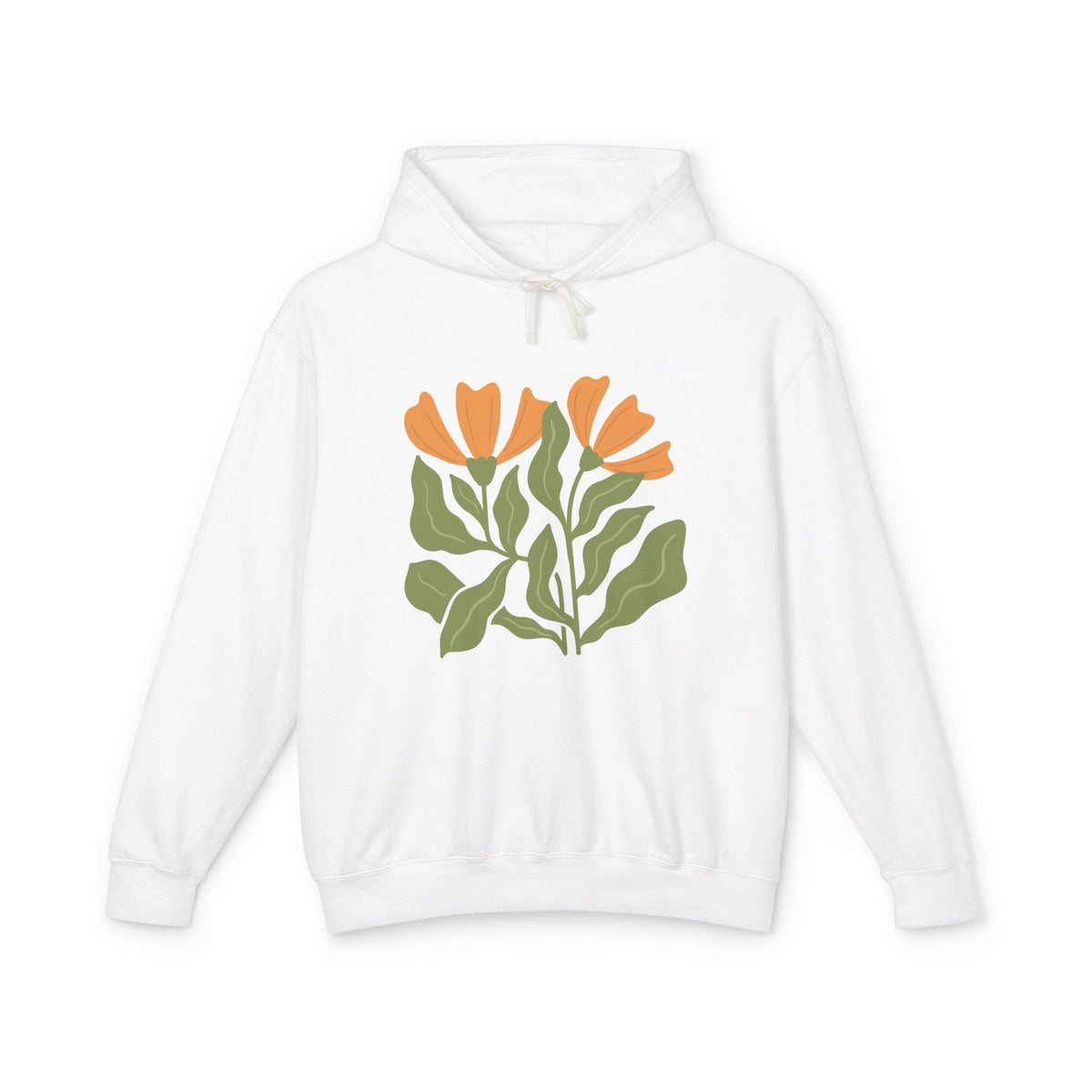 Botanical Tulip Flower Lightweight Women's Hooded Sweatshirt