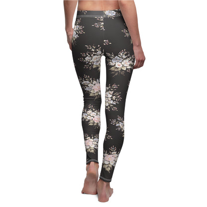 Floral Vintage Black Women's Casual Leggings