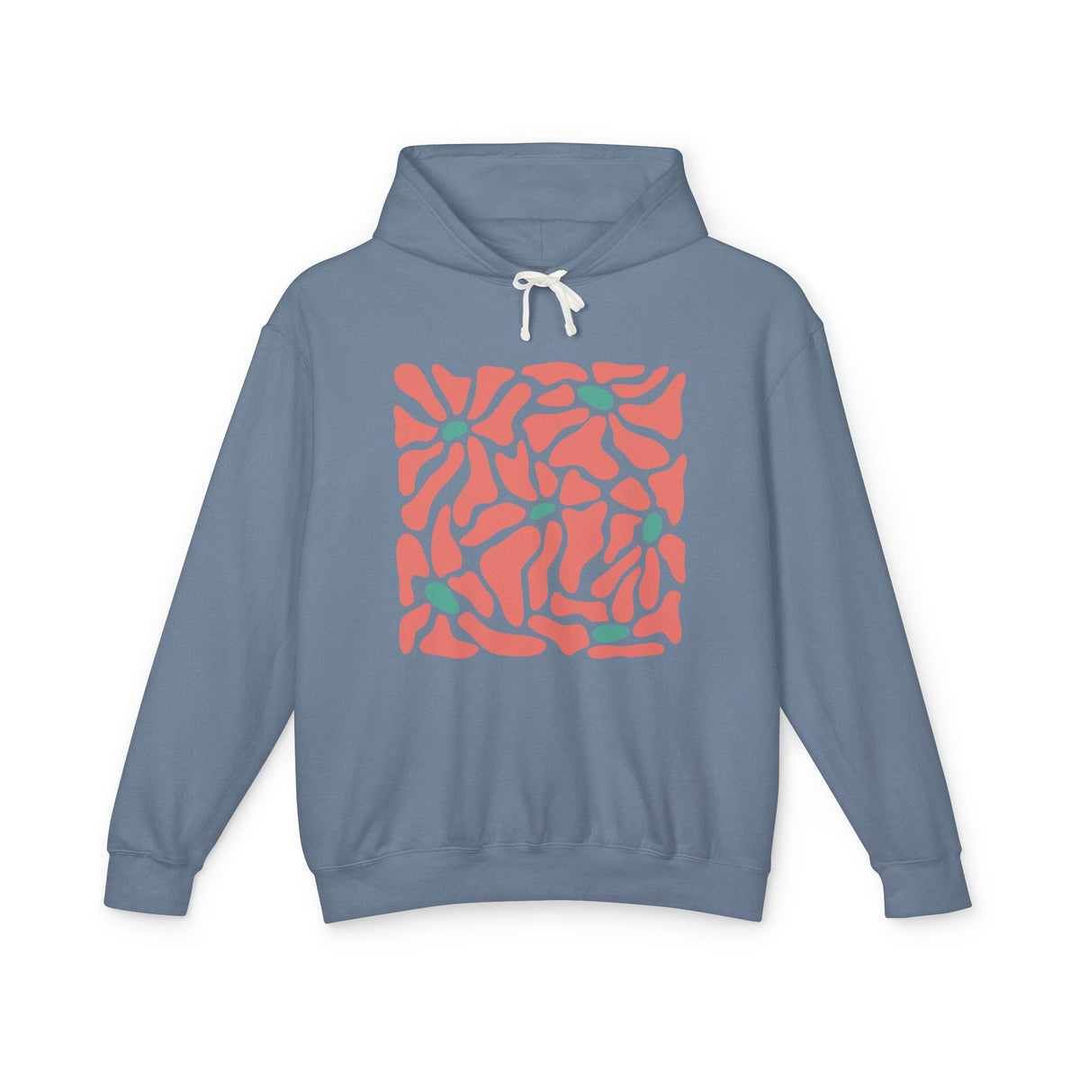 Abstract Coral Wave Lightweight Women's Hooded Sweatshirt