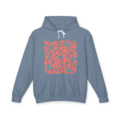 Abstract Coral Wave Lightweight Women's Hooded Sweatshirt