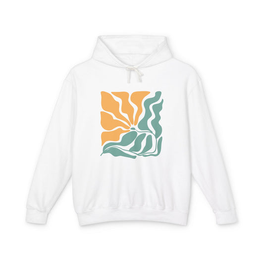 Abstract Sun & Ocean Wave Lightweight Women's Hooded Sweatshirt