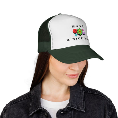 Have A Nice Day Smiley Flower Trucker Women's Cap