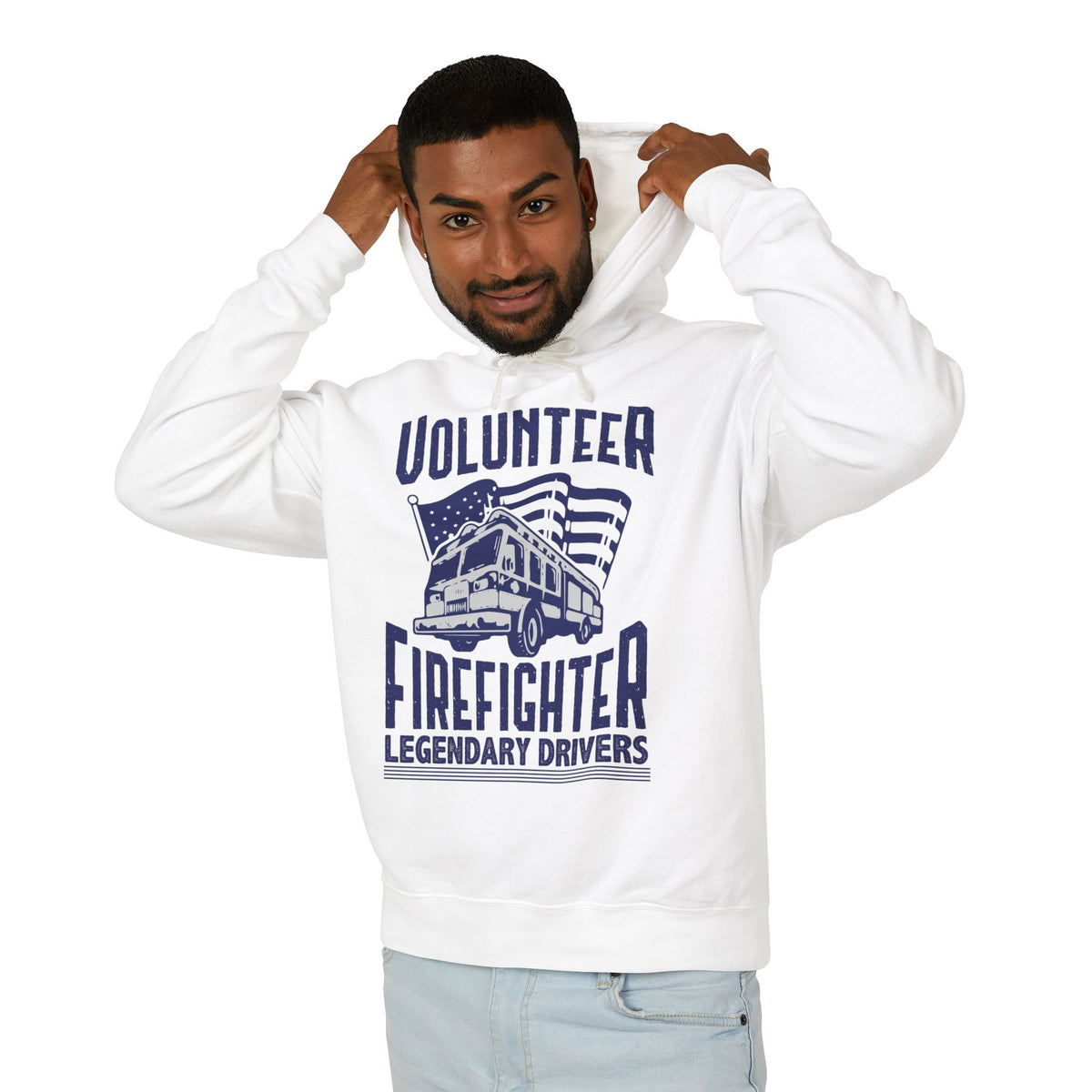 Volunteer Firefighter Legendary Drivers Lightweight Hooded Sweatshirt