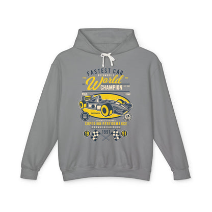 Fastest Car World Champion Vintage Auto Design Lightweight Hooded Sweatshirt