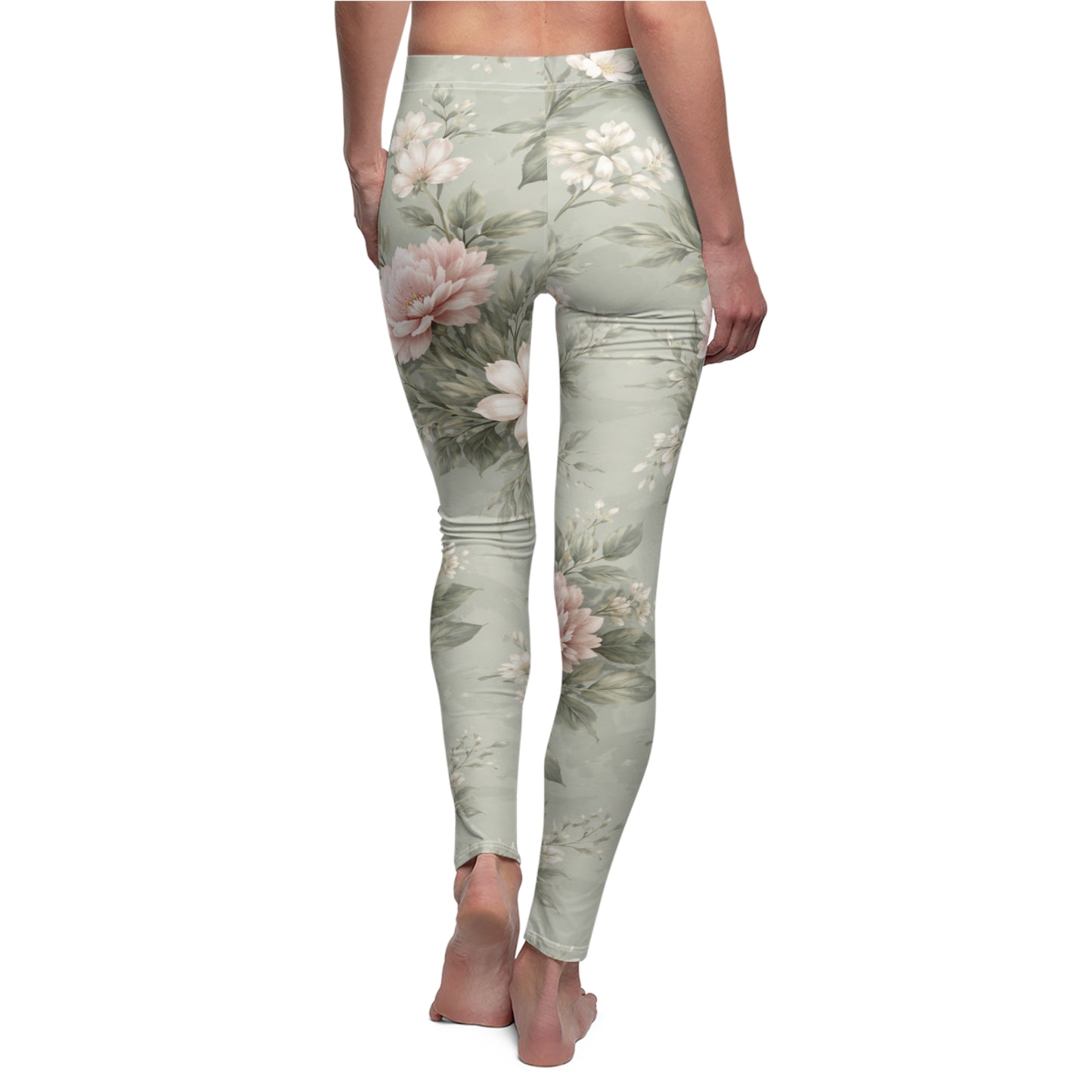 Floral Sage Vintage Women's Casual Leggings