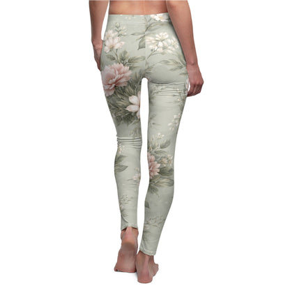 Floral Sage Vintage Women's Casual Leggings