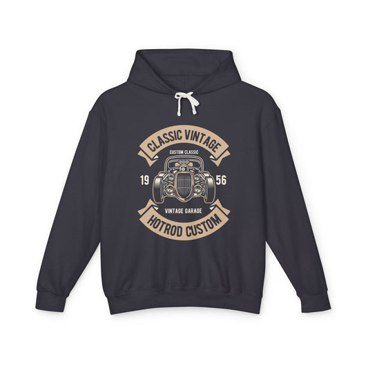 "Classic Vintage Hotrod Custom 1956" Graphic Lightweight Hooded Sweatshirt