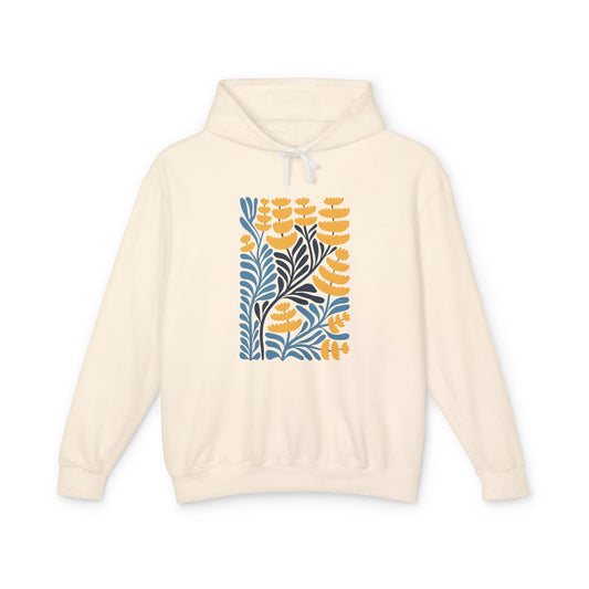 Botanical Floral Pattern Lightweight Women's Hooded Sweatshirt