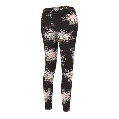 Floral Vintage Black Women's Casual Leggings