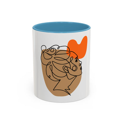 Abstract Line Art Woman Accent 110z Mug