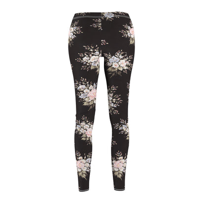 Floral Vintage Black Women's Casual Leggings