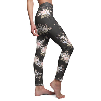 Floral Vintage Black Women's Casual Leggings