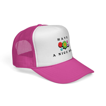 Have A Nice Day Smiley Flower Trucker Women's Cap