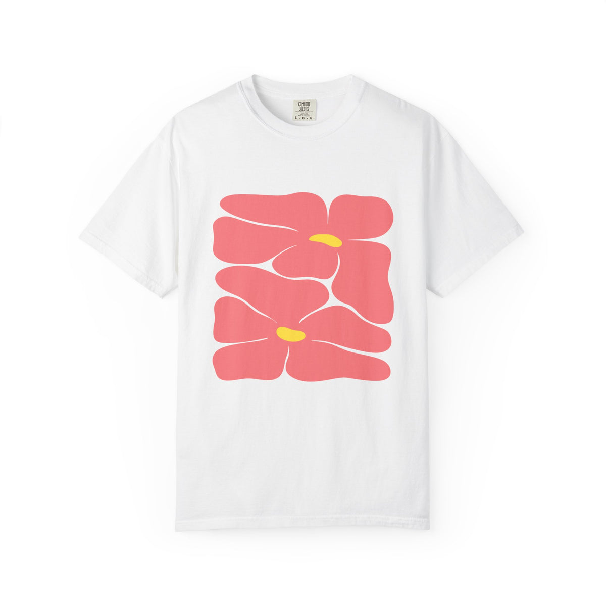 Pink Retro Flowers Graphic Garment-Dyed Women's T-Shirt