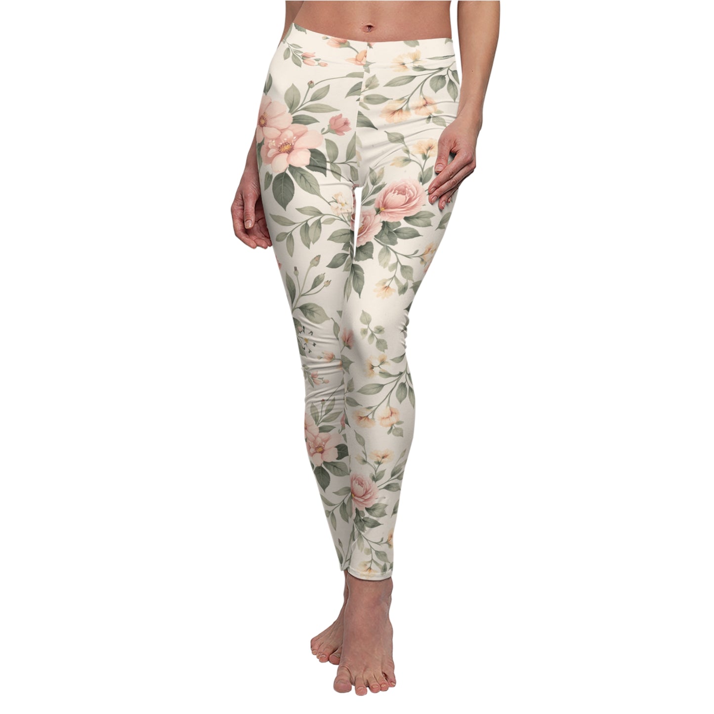 Floral Vintage Rose Women's Casual Leggings