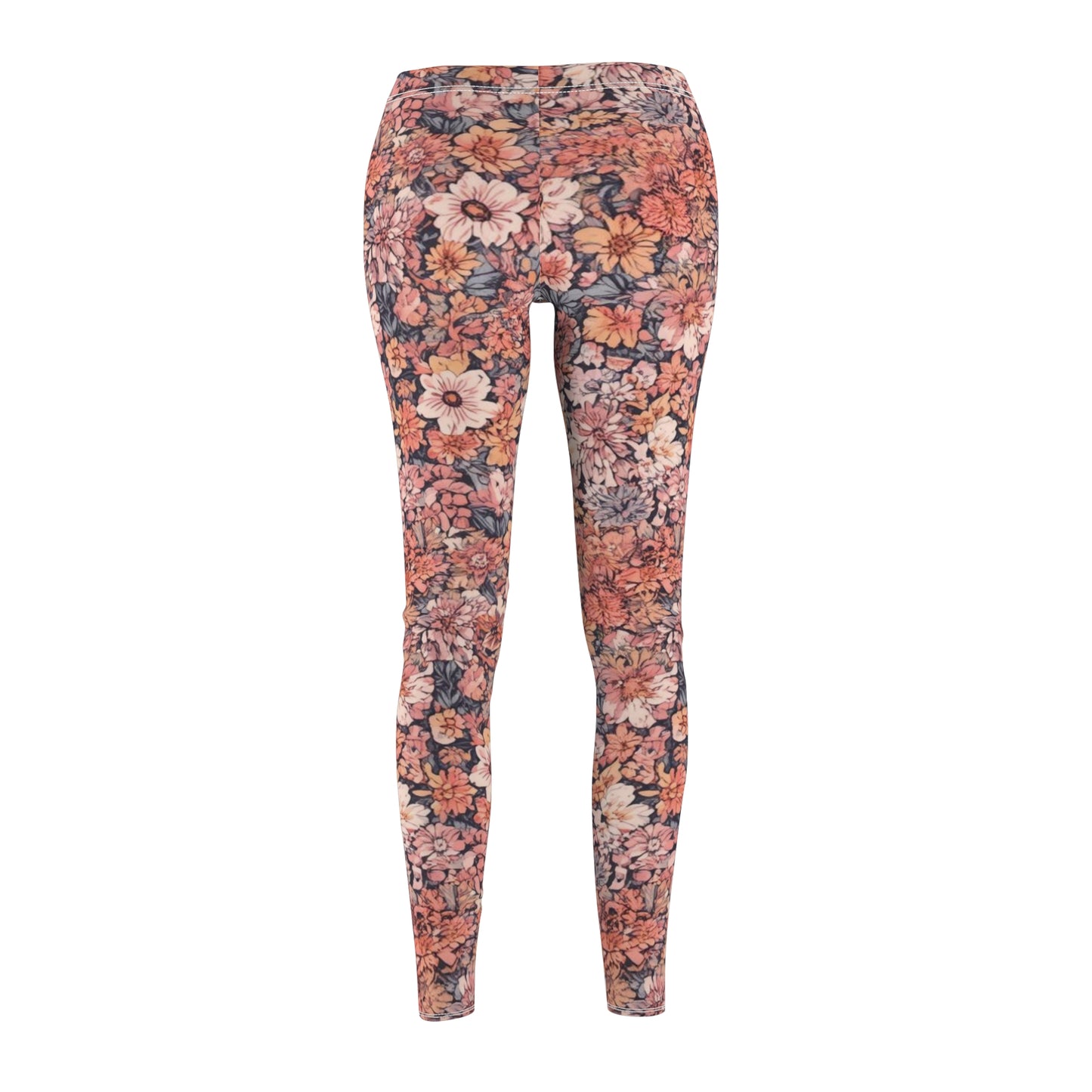 Floral Vintage Black Women's Casual Leggings