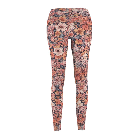 Floral Vintage Black Women's Casual Leggings