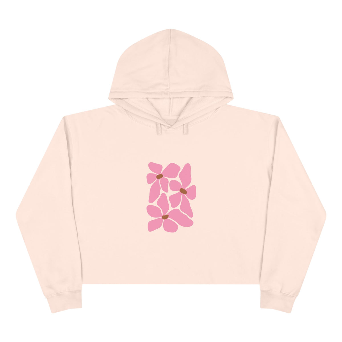 Pink Petal Bloom Crop Hoodie