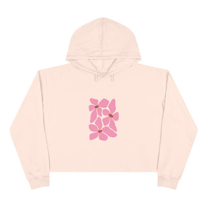 Pink Petal Bloom Crop Hoodie