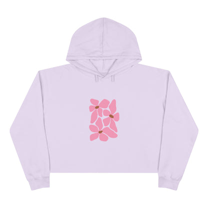 Pink Petal Bloom Crop Hoodie