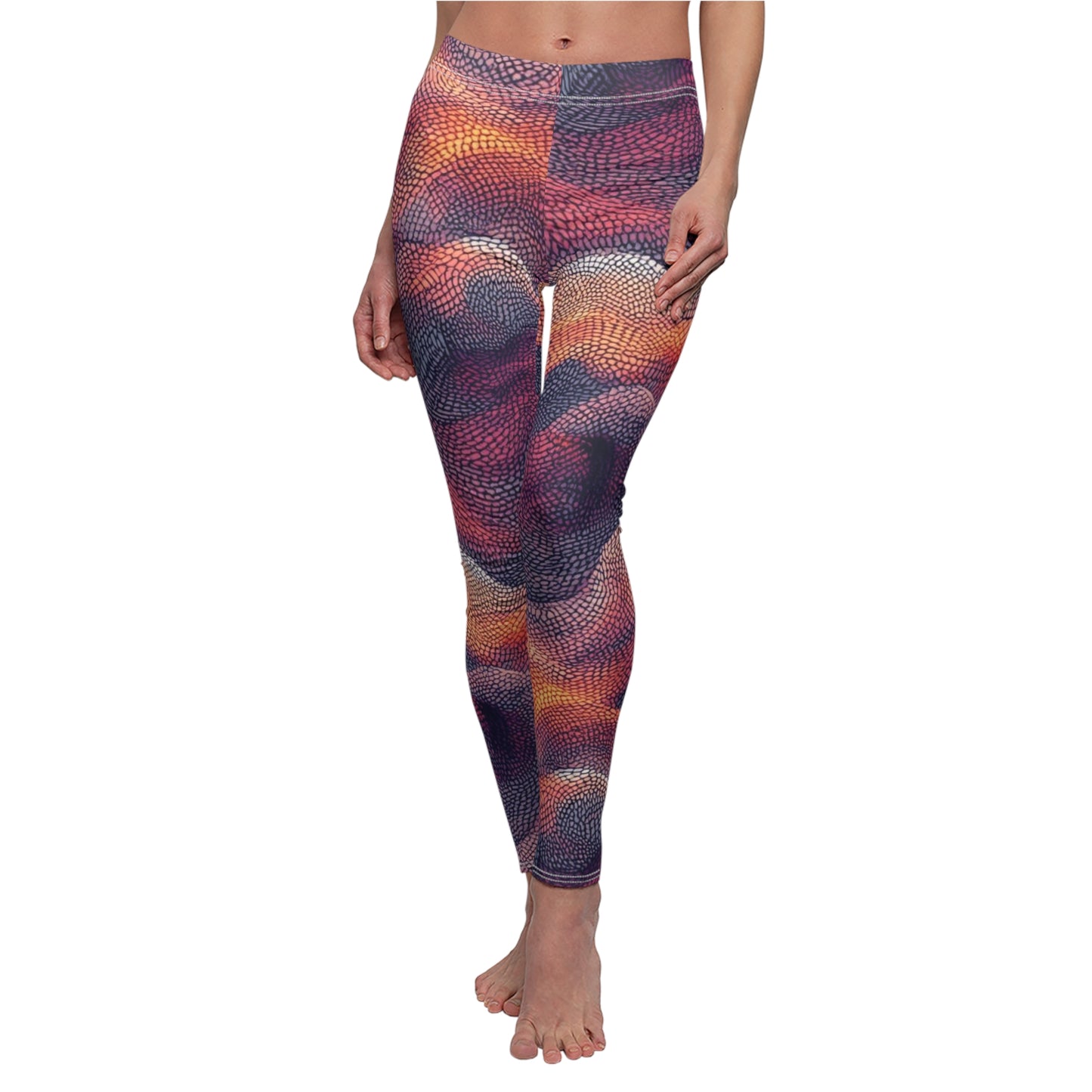 Abstract Sunset Waves Women's Casual Leggings