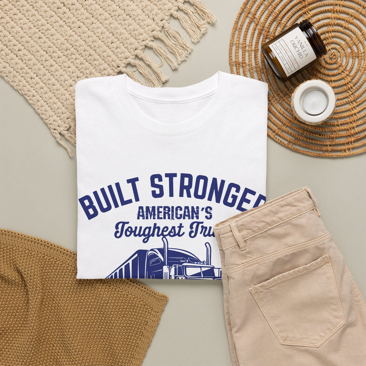 Built Stronger Last Longer Trucker T-Shirt