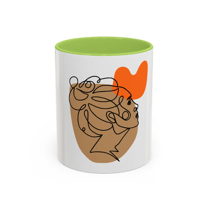 Abstract Line Art Woman Accent 110z Mug
