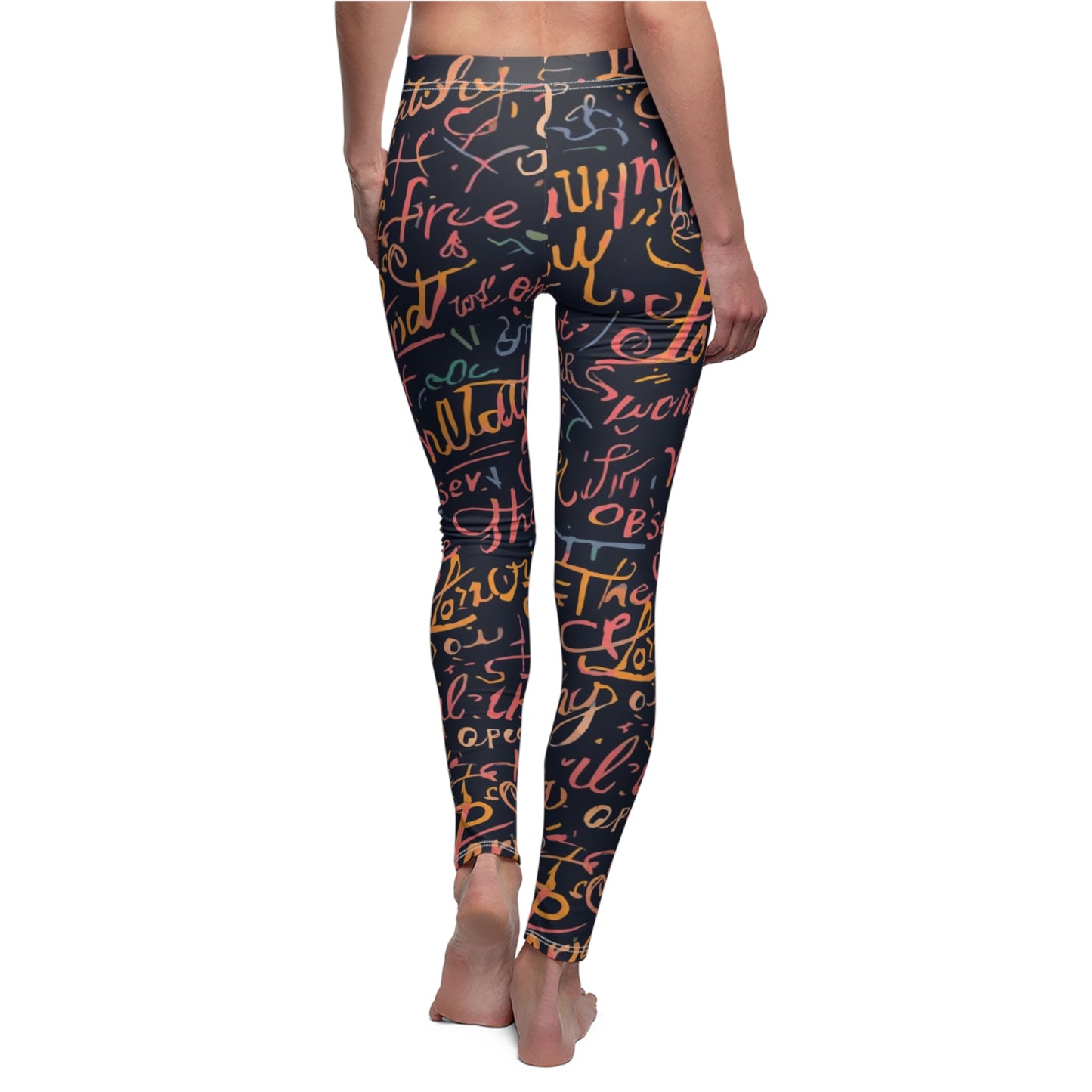 Handwritten Script Print Women's Leggings