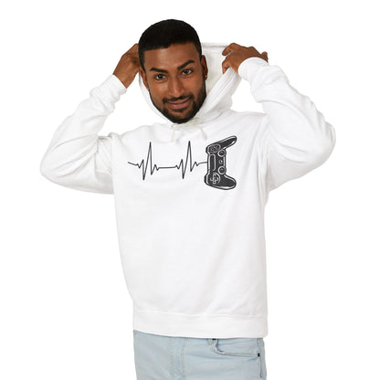 Video Game Controller ECG Lightweight Hooded Sweatshirt