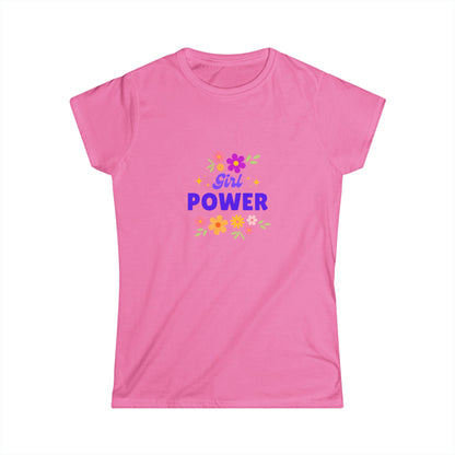 Floral Girl Power Typography Women's Tee
