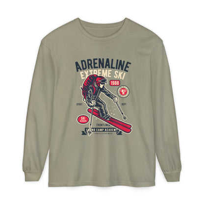 Adrenaline Extreme Ski Garment-Dyed Long Sleeve T-Shirt