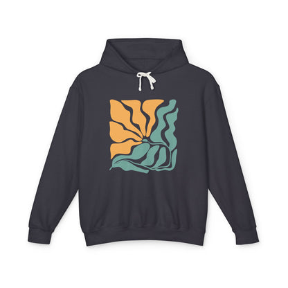 Abstract Sun & Ocean Wave Lightweight Women's Hooded Sweatshirt