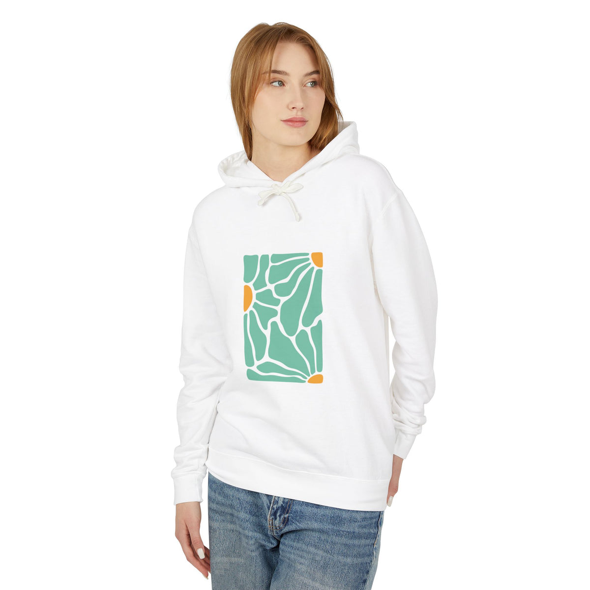 Abstract Botanical Pattern Lightweight Women's Hooded Sweatshirt
