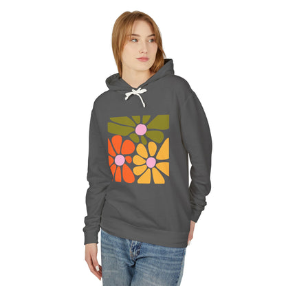Retro Floral Mosaic Lightweight Women's Hooded Sweatshirt
