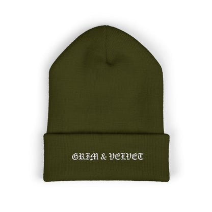Grim & Velvet Heart Soul Embroidered Cuffed Beanie