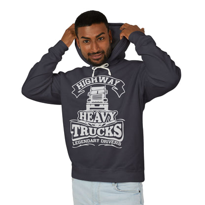 Highway Heavy Trucks Lightweight Hooded Sweatshirt