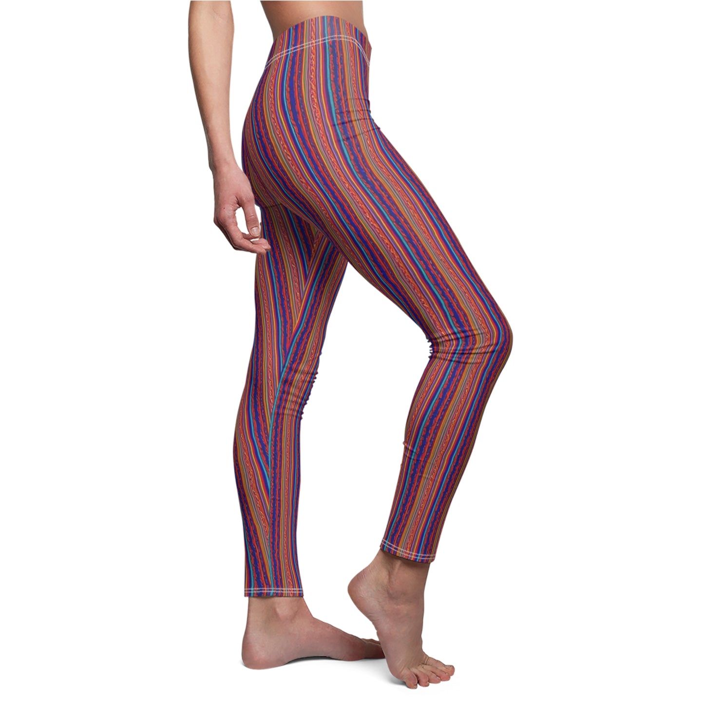 Boho Vertical Striped Women's Leggings