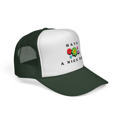 Have A Nice Day Smiley Flower Trucker Women's Cap