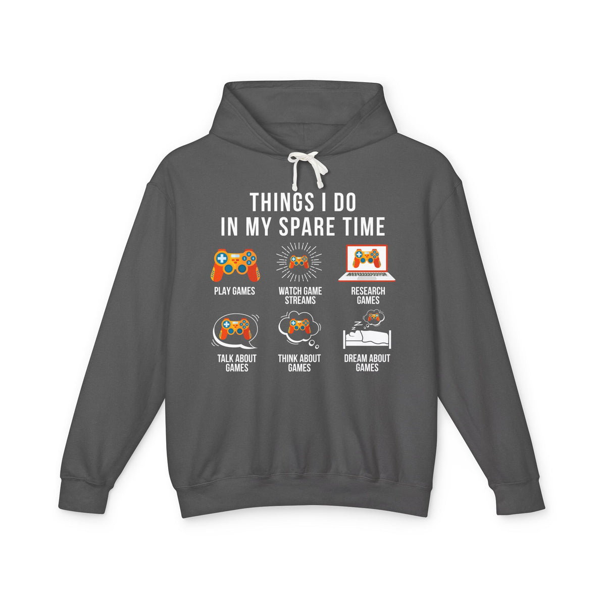 "Things I Do In My Spare Time" Lightweight Hooded Sweatshirt