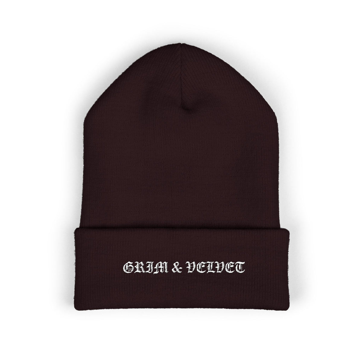 Grim & Velvet Heart Soul Embroidered Cuffed Beanie