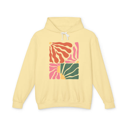 Abstract Geometric Color Block Lightweight Women's Hooded Sweatshirt