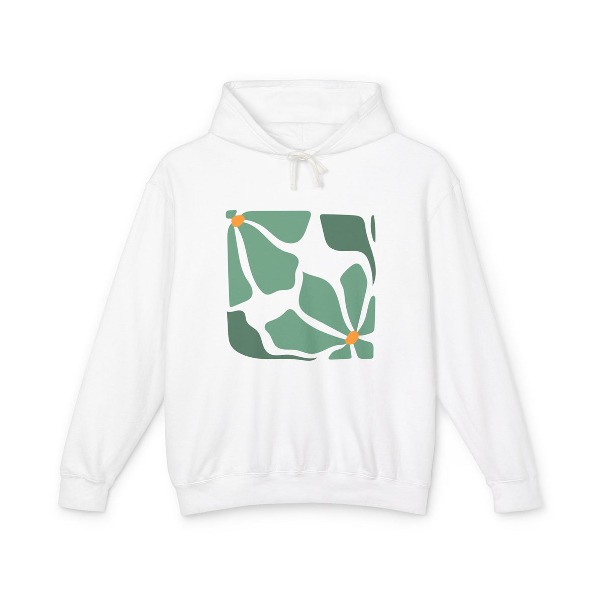 Abstract Botanical Floral Lightweight Women's Hooded Sweatshirt