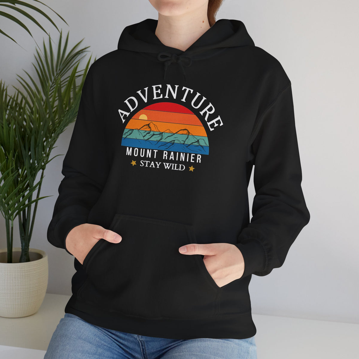 Adventure Mount Rainier "Stay Wild" Heavy Blend Hooded Sweatshirt