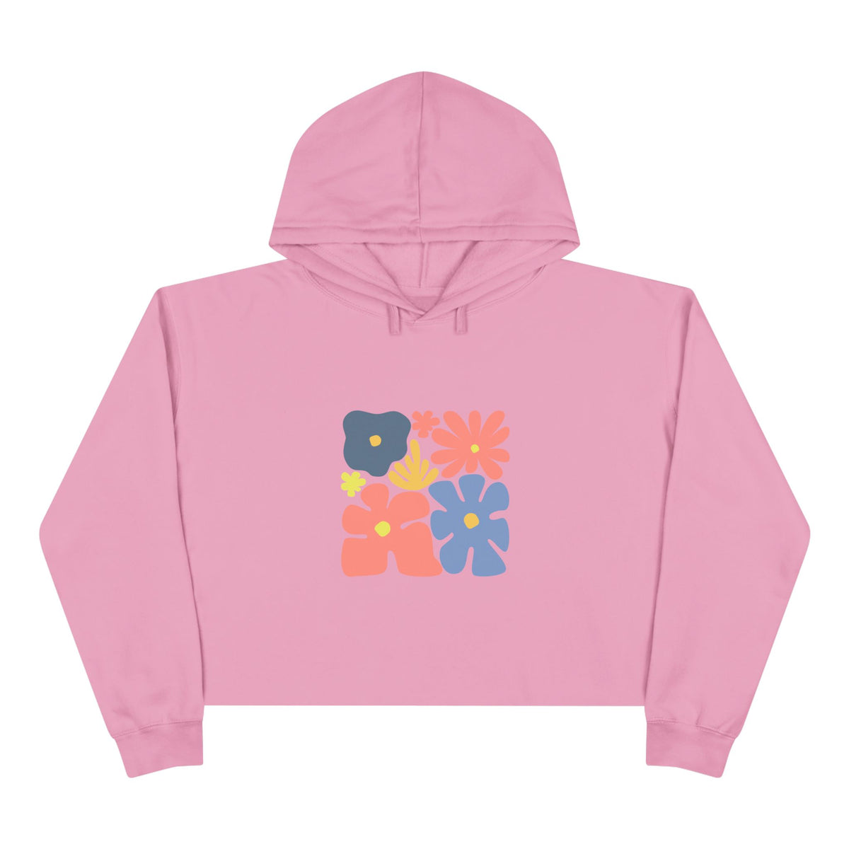 Colorful 70s Bloom Crop Hoodie